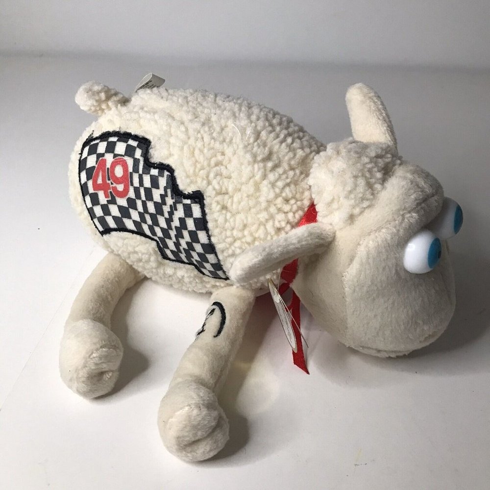 CURTO TOY Serta Plush Sheep Number 49 Brent Sherman Race Flag NEW Nascar